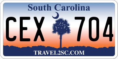 SC license plate CEX704
