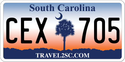 SC license plate CEX705