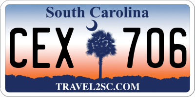 SC license plate CEX706