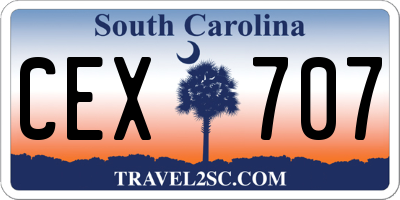 SC license plate CEX707