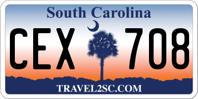 SC license plate CEX708