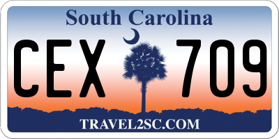 SC license plate CEX709