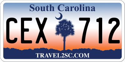 SC license plate CEX712