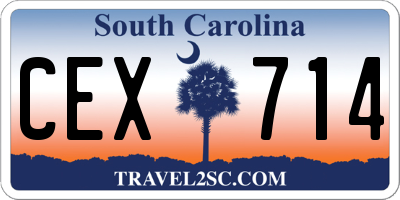 SC license plate CEX714