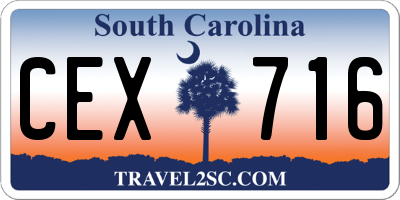 SC license plate CEX716