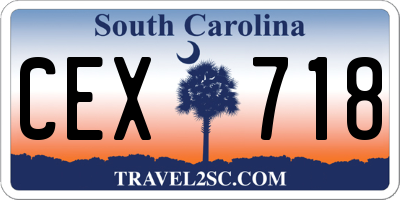 SC license plate CEX718
