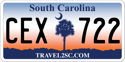 SC license plate CEX722