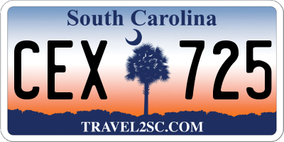 SC license plate CEX725