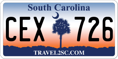 SC license plate CEX726