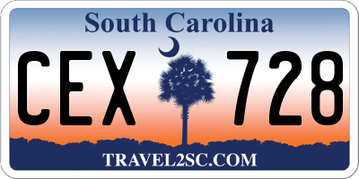 SC license plate CEX728