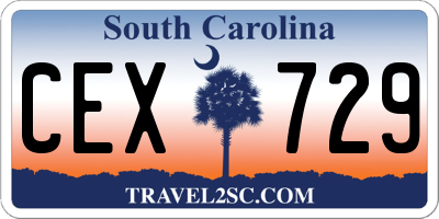 SC license plate CEX729