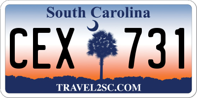 SC license plate CEX731