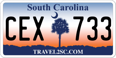 SC license plate CEX733