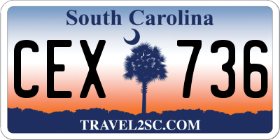 SC license plate CEX736