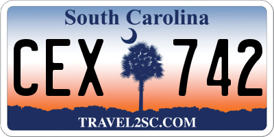 SC license plate CEX742
