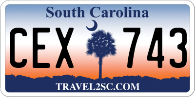 SC license plate CEX743