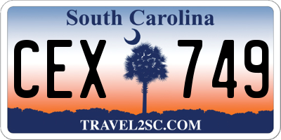 SC license plate CEX749