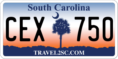 SC license plate CEX750