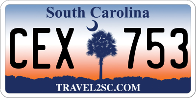 SC license plate CEX753