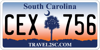 SC license plate CEX756