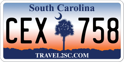 SC license plate CEX758