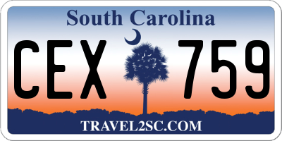 SC license plate CEX759