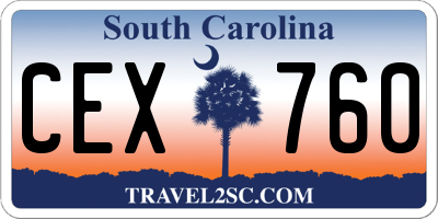SC license plate CEX760