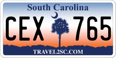 SC license plate CEX765