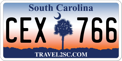 SC license plate CEX766