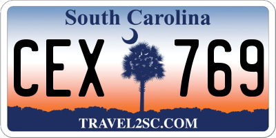 SC license plate CEX769