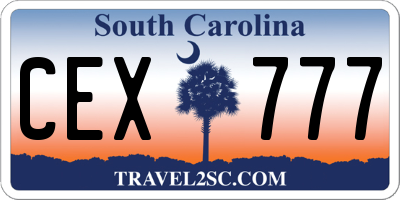 SC license plate CEX777