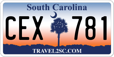 SC license plate CEX781