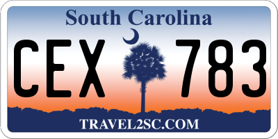 SC license plate CEX783