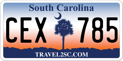 SC license plate CEX785