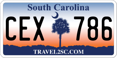SC license plate CEX786