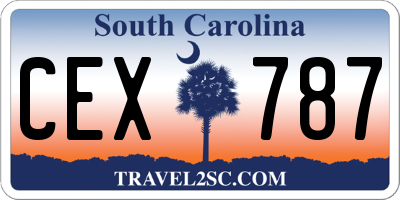 SC license plate CEX787