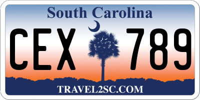 SC license plate CEX789