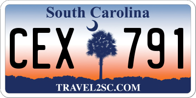 SC license plate CEX791