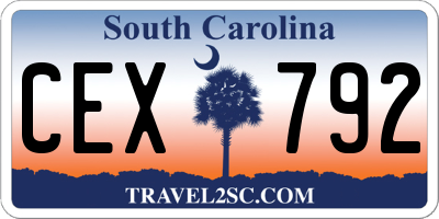 SC license plate CEX792