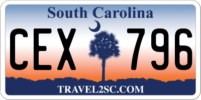 SC license plate CEX796