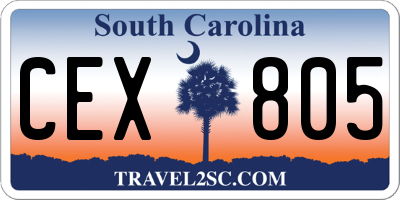 SC license plate CEX805
