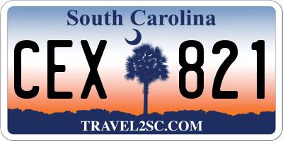SC license plate CEX821