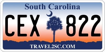 SC license plate CEX822