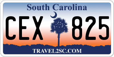 SC license plate CEX825