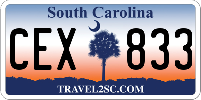 SC license plate CEX833