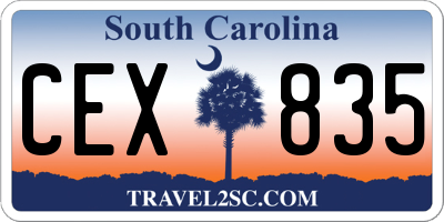 SC license plate CEX835