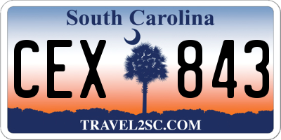 SC license plate CEX843