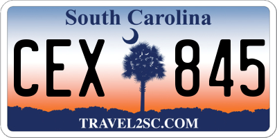 SC license plate CEX845