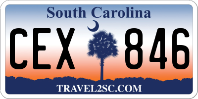 SC license plate CEX846