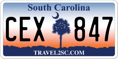 SC license plate CEX847